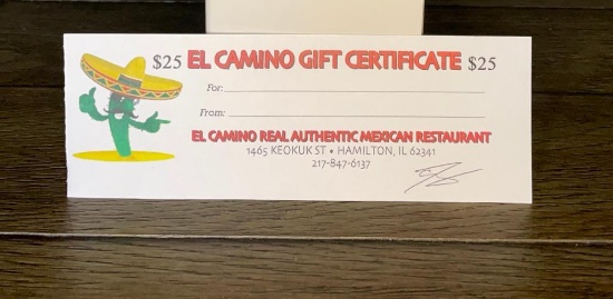 $25 Gift Card to El Camino Real
