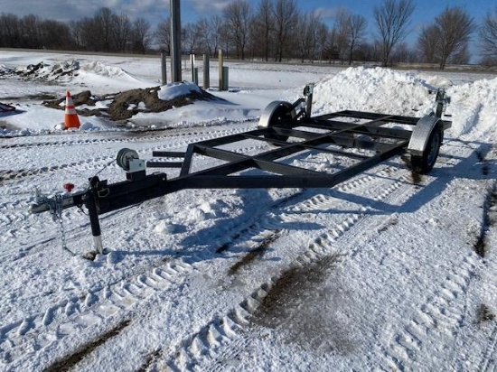 6"x14' single axle v-front fish house frame
