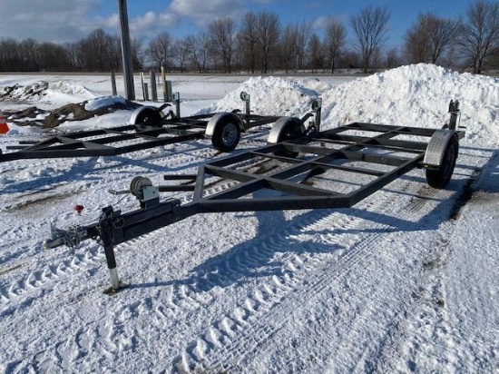 6"x14' single axle v-front fish house frame