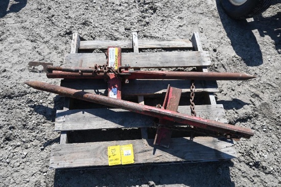 (2) Loader bucket bale spears