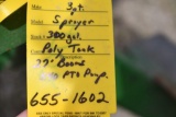 300 gal. 3-pt. sprayer