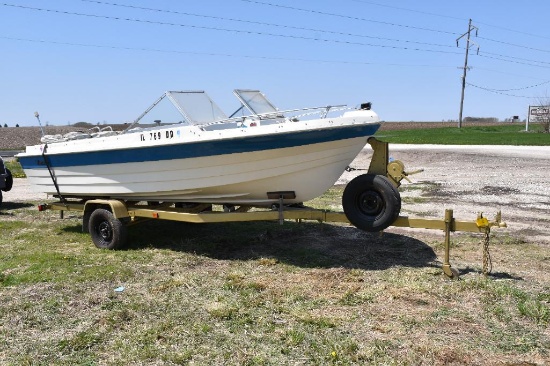1973 Thompson Skylark 18 ft. fiberglass boat with trailer