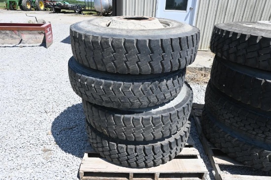 (4) Goodyear 11R22.5 tires and rims