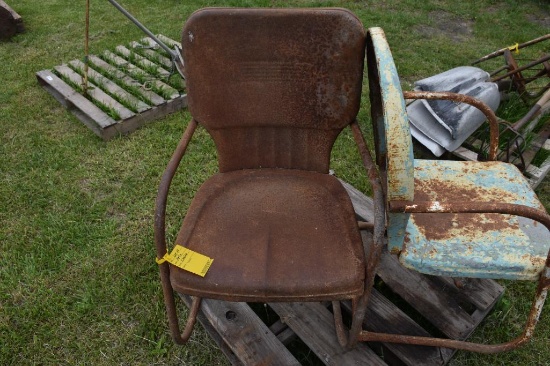 (2) Metal patio chairs