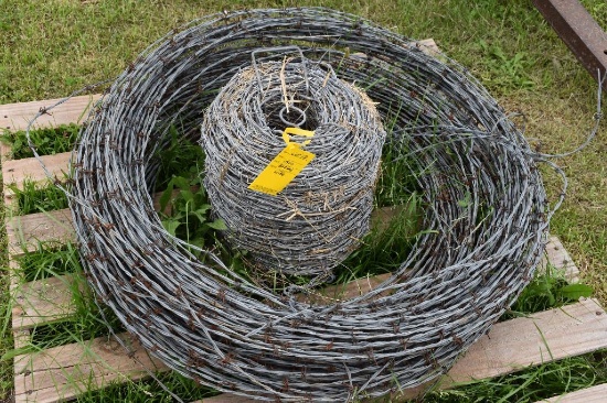 Pallet of used barbed wire