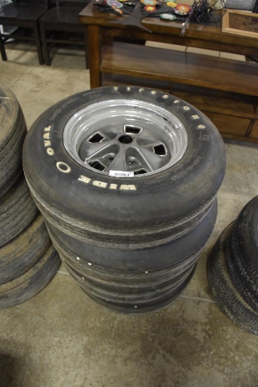 (4) Firestone Wide Oval Supersport FR70-14 Tires and Rims