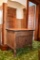 36 in. x 18 in. serpentine front commode, mirror not original
