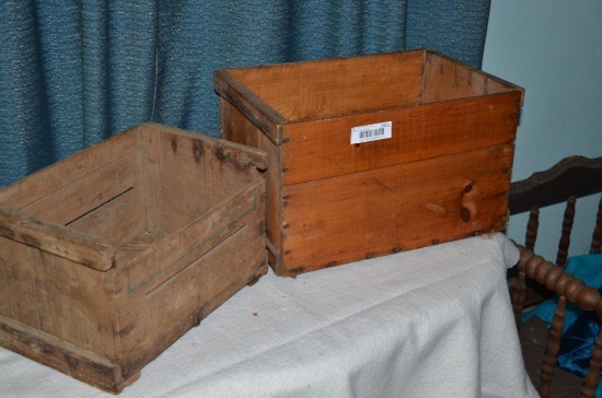 (2) Vintage wood boxes
