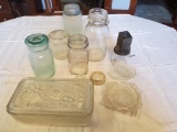 Fruit jars, nut grinder, etc.