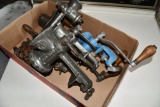 Quantity of hand crank meat grinders