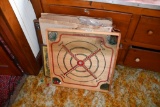 Vintage wooden Carrom board & Chinese checkers board