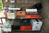 Large quantity of blue & clear fruit jars in various sizes