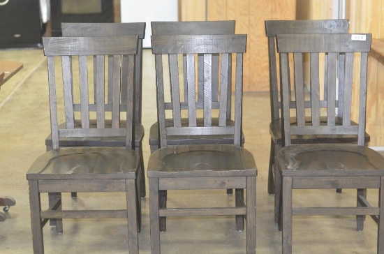 (6) Matching wood dining room chairs