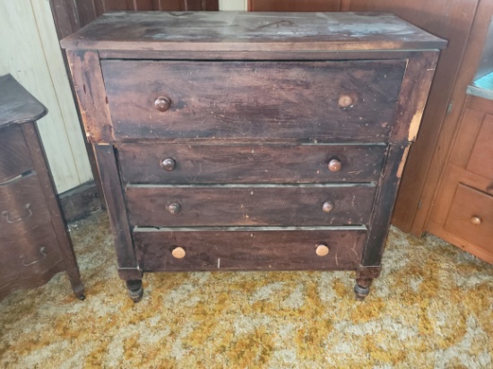 Empire style dark wood vintage dresser