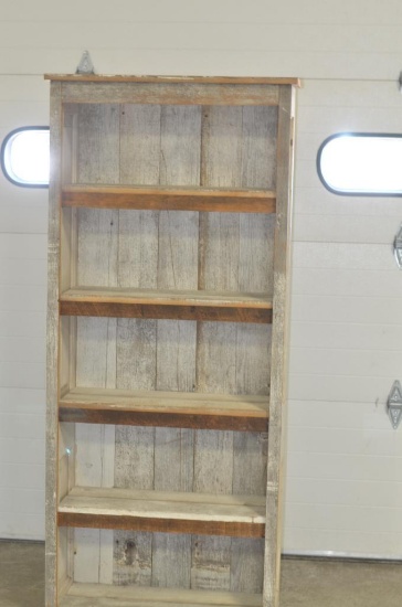 73 in. tall x 31 in. wide x 12 in. deep Rustic repurposed shelf