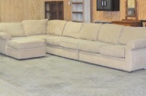 15.5 ft x 7 ft. modern neutral colored upholstered sectional