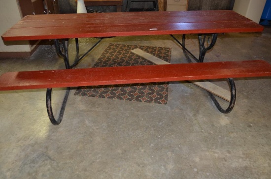 Large wooden picnic table