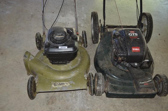 (2) push lawn mowers, TomBoy & Toro