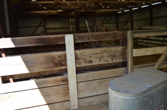 Contents in larger metal shed north of the house: Ideal galvanized water tank, wooden swinging