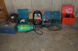 Nice quantity of tools to include Makita cordless drill, drill bits, B&D electric drill, power saw,