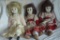 (3) Modern porc. dolls as pictured