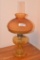 Amber Aladdin lamp with chimney shade & burner