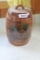 Barrell style cookie jar with western scene