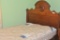 Walnut single wood bed with mattress