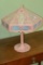 Art deco slag glass table lamp