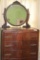 76 in. tall to top of mirror x 33 in. wide 5-drawer gentleman's dresser with mirror