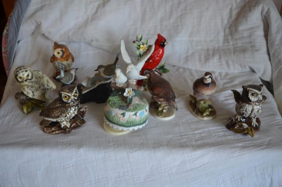 Collection of ceramic birds