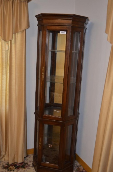 76 in. tall modern corner style Curio cabinet