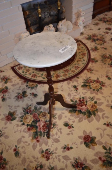 Small modern 24 in. tall marble top plant stand