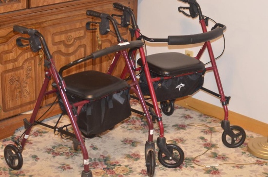 (2) Portable 4-wheel walkers