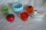 Glassware to include fruit, Hens on the Nest, etc.