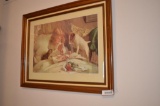 28 in. x 22 in. modern Girl and pets picture