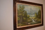 44 in. wide x 31 in. tall modern waterfall painting