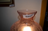 Floor lamp with crackle glass shade