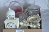 Modern Mantle clocks & modern glassware
