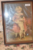 23 in. tall x 16 in. tall print of girl & dog