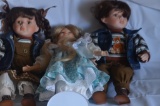 (3) Modern porc. dolls as pictured