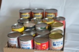 Can goods to include baked beans, sliced peaches, etc.