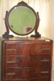 76 in. tall to top of mirror x 33 in. wide 5-drawer gentleman's dresser with mirror