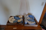 Older sewing machine, newer Christmas dishes, ironing board
