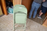 (3) Metal card style chairs