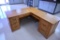 Oak L-shaped corner desk