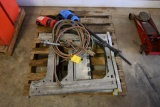 Pallet of def. pumps, saw horses, torch fittings