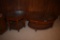 Glass top oval coffee table & octagon glass top end table