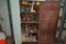 Primitive wooden cabinet & contents