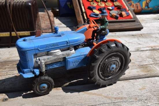 Vintage battery operated plastic tractor